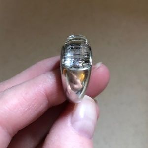 SWAROVSKI dome ring RARE! Solid 925,white Chrystal